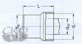  Переход на чугунную трубу Rehau Dm 32-40, De 50, D1 53.7, L 61